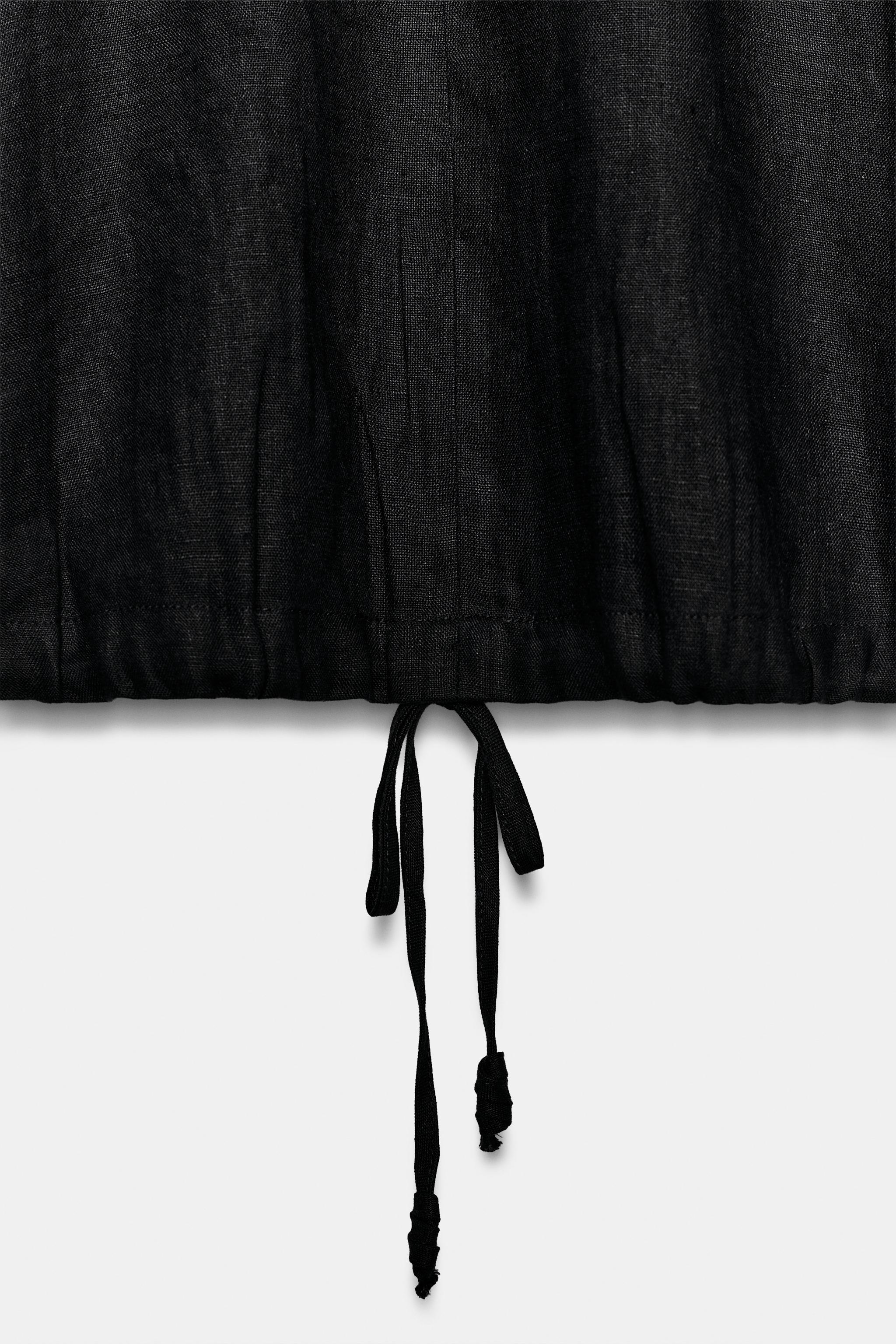 ZW COLLECTION LINEN DRAWSTRING TOP